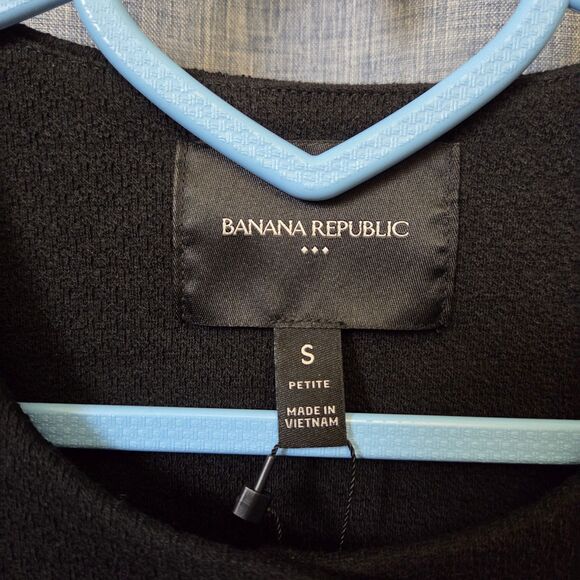 NWT BANANA REPUBLIC Boucle Collarless Jacket Women’s Petite S Black - Picture 8 of 11